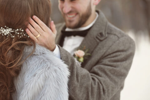 Happy,Wedding,Couple,Outdoors,On,Winter,Day,,Closeup The Best Time of Year for a Barn Wedding in Sussex